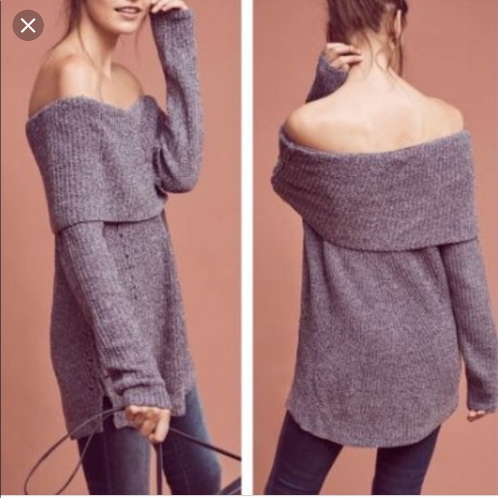 Anthropologie Moth Lucerne Off Shoulder Sweater